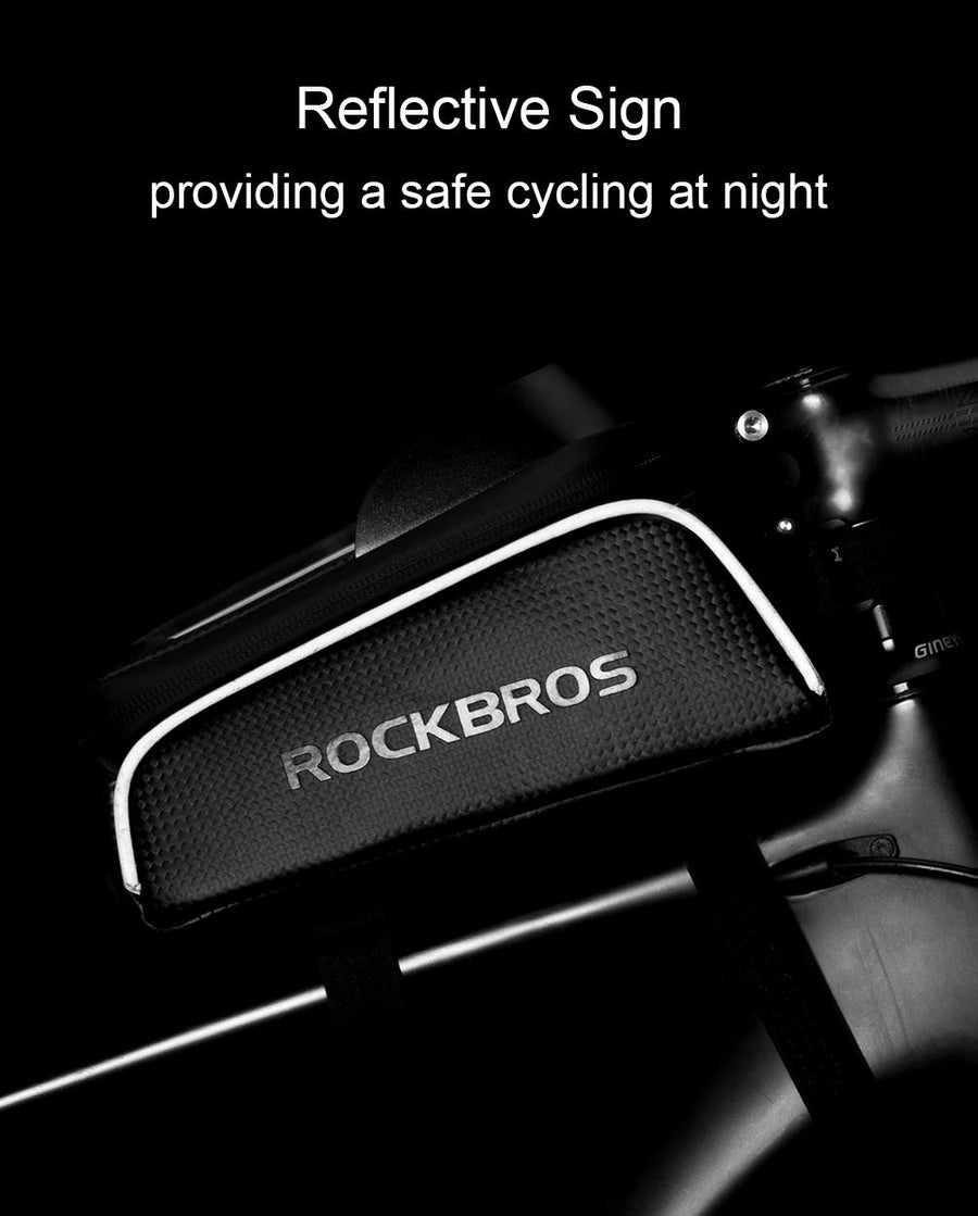 ROCK BROS Bike Phone Bag Bike Front Frame Bag Waterproof Bicycle Phone Mount Bag