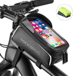 ROCK BROS Bike Phone Bag Bike Front Frame Bag Waterproof Bicycle Phone Mount Bag