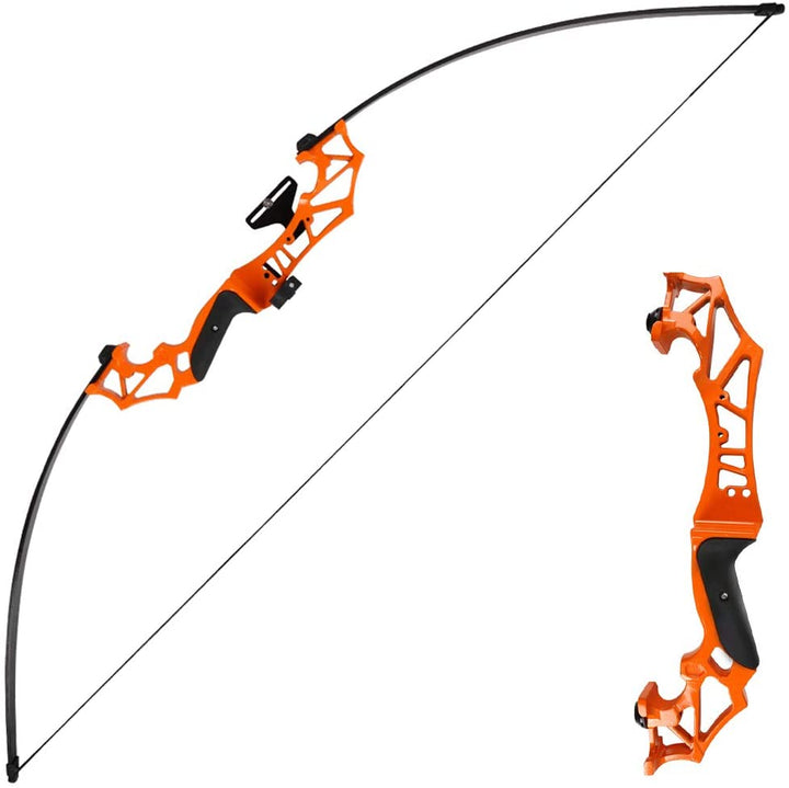 TOPARCHERY Archery Takedown Recurve Bow Hunting Long Bow Alloy Riser - Right Hand Black - Draw Weight 30lbs 40lbs - with Arrow Sight, Arrow Brush