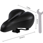 Zacro Gel Bike Saddle - BS053 Dual Spring Designed Suspension Artificial Leather Bike Seat Bicycle Saddle with 1 Mounting Wrench (Black)