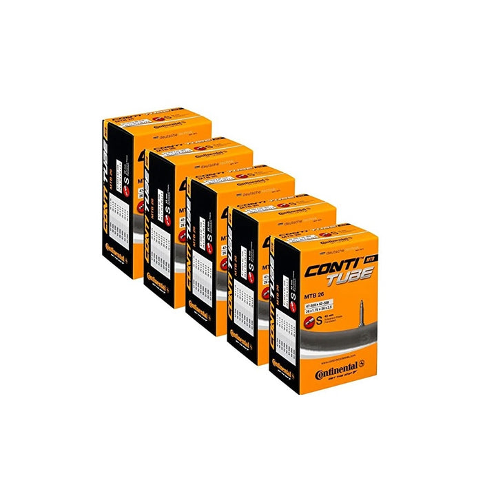 Continental Bicycle Tubes MTB 28, 29 (1.75-2.25) Presta Valve 42mm Bike Tube - Value Bundle (Pack of 5) Bicycle Tube